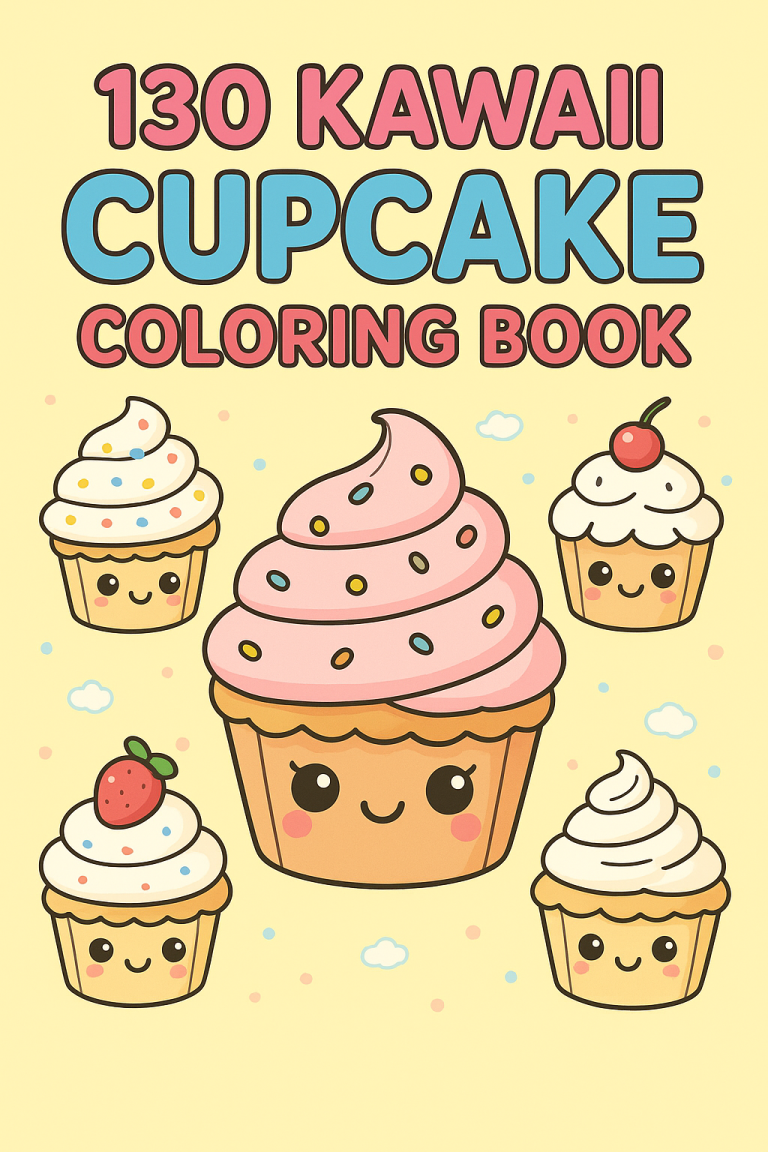 Discover the Cutest Kawaii Cupcake Coloring Book for Kids! (130 Printable Pages)