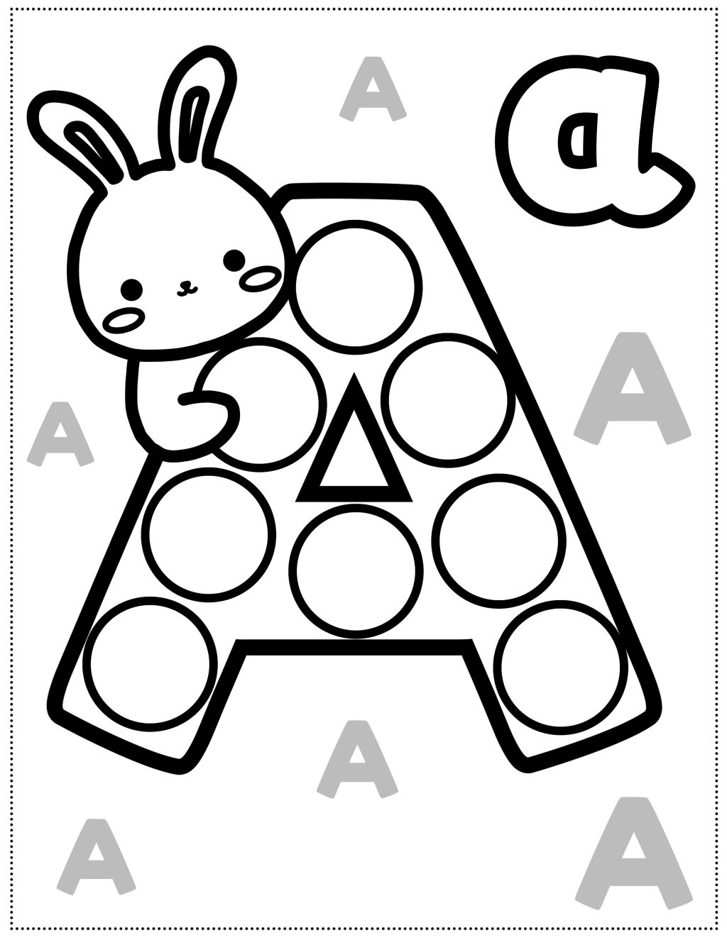 A–Z Alphabet Dot Marker Activity Book for Kids – Cute Bunny Printable (Preschool PDF) 🐰🎨 - Image 4