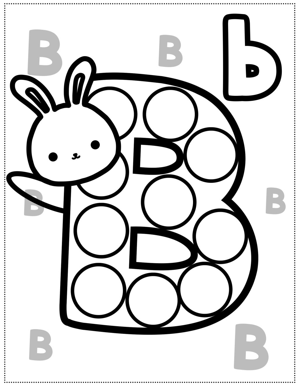 A–Z Alphabet Dot Marker Activity Book for Kids – Cute Bunny Printable (Preschool PDF) 🐰🎨 - Image 3