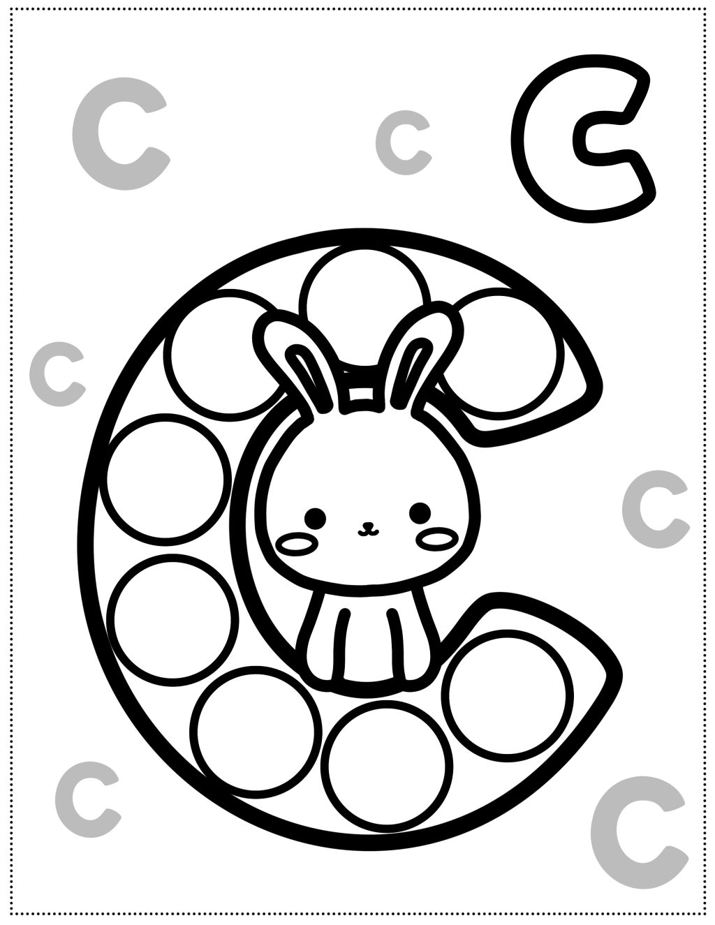 A–Z Alphabet Dot Marker Activity Book for Kids – Cute Bunny Printable (Preschool PDF) 🐰🎨 - Image 2